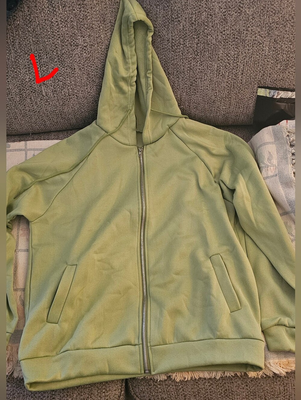 Soft Light Green Zip-Up Hoodie